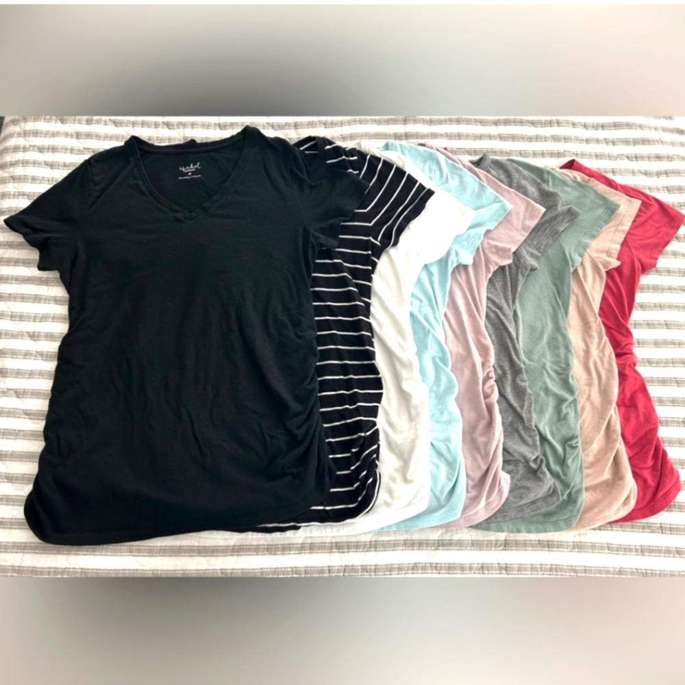Isabel Maternity by Ingrid & Isabel Short Sleeve Tees - Multi-Color Pack Of 9